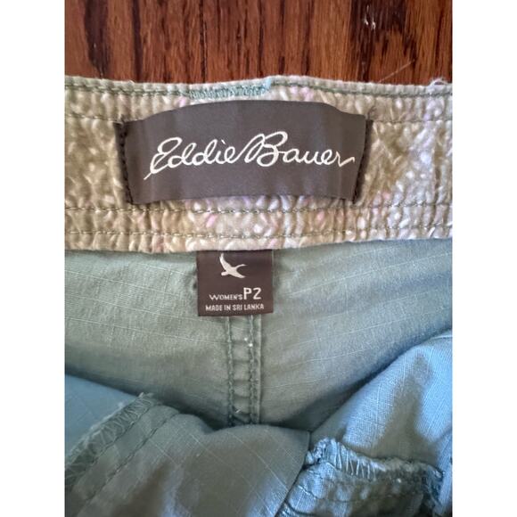 Eddie Bauer Ladies 2P Blue Gray Shorts 98% Cotton Pockets Button Zip Closure - Picture 11 of 11
